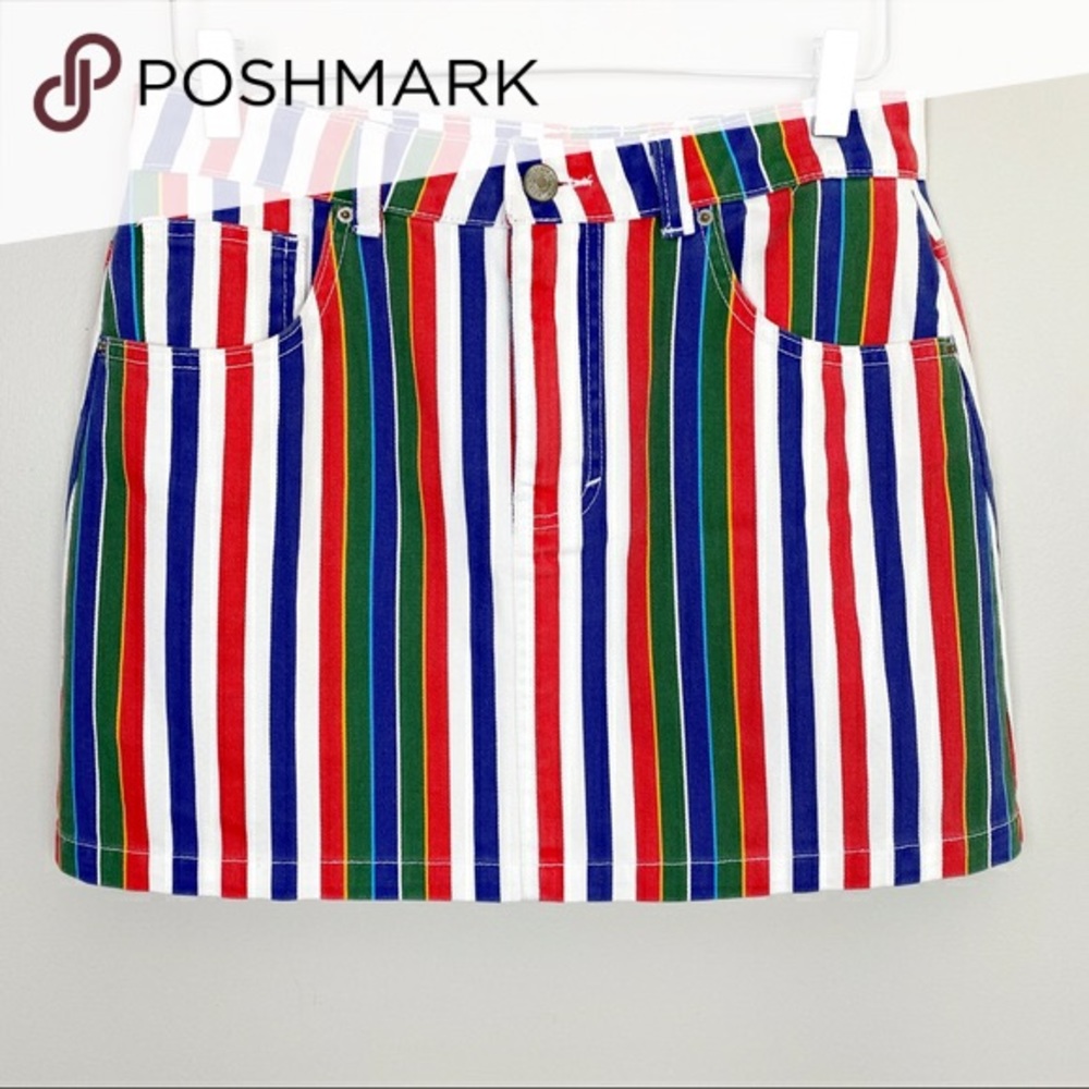 Colorful skirt funky jean skirt